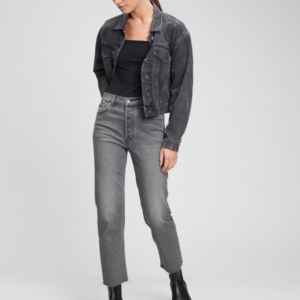 FREE 🩶 GAP Cheeky Straight High Rise Jeans in Gray